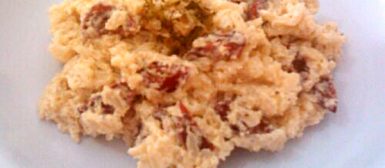 Falso risoto de linguiça e cream cheese