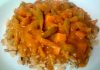 Curry de carne de soja com legumes