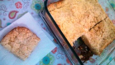 Pão Queiroga (pudim de pão amanhecido com coco ralado)