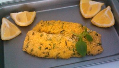 Peixe empanado com fubá (no forno)