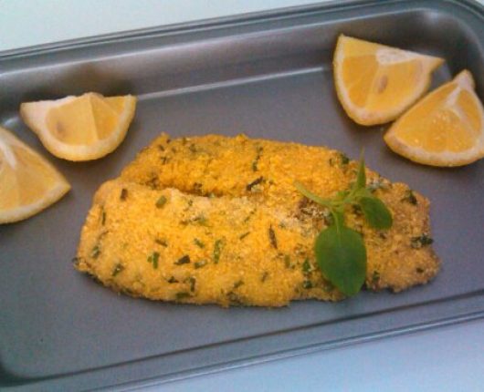 Peixe empanado com fubá (no forno)