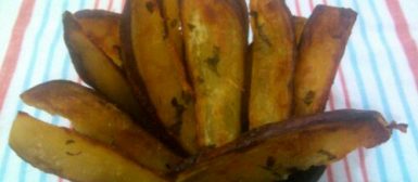 Batata doce dourada no forno
